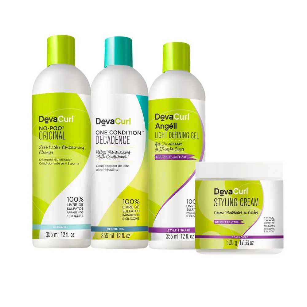 KIT SHAMPOO E COND 355ML, LEAVE-IN 355ML, CREME 500G