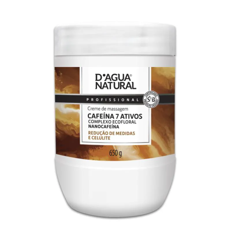 CREME DE MASSAGEM CAFEíNA 7 ATIVOS REDUçãO DE MEDIDAS E CELULITE 650G