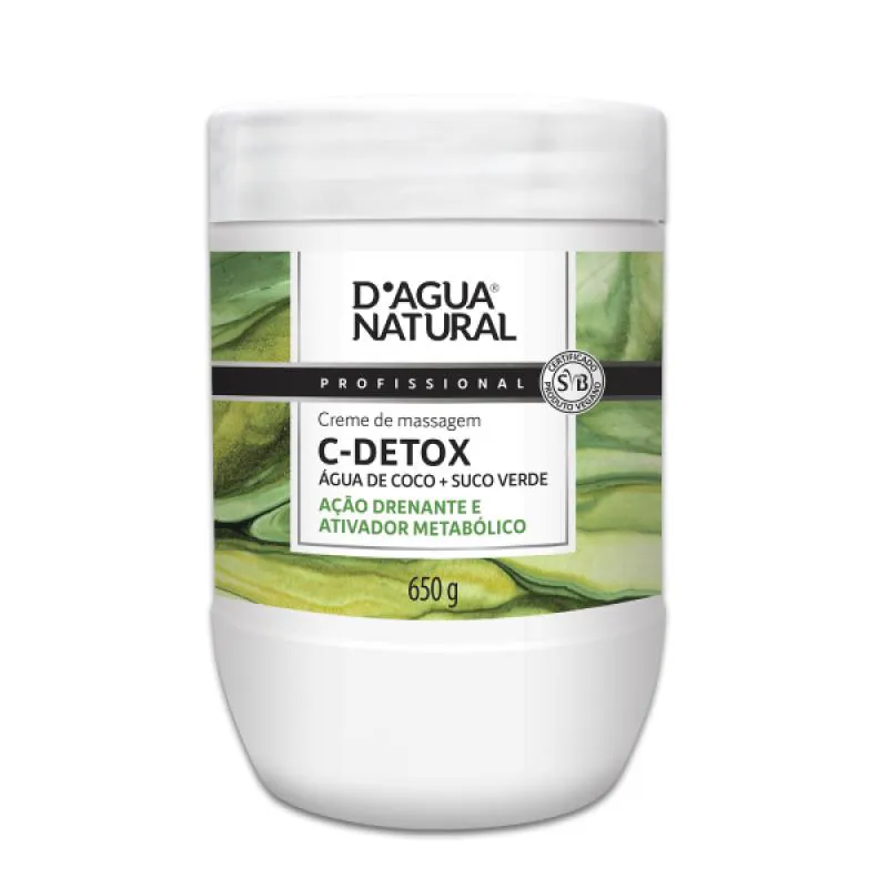 CREME DE MASSAGEM AçãO DRENANTE E DESINTOXICANTE CORPORAL C-DETOX 650G