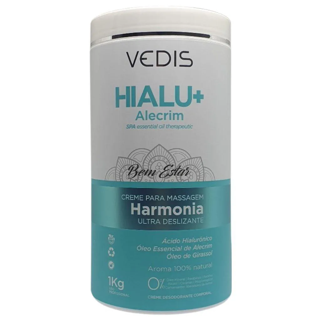 CREME PARA MASSAGEM HARMONIA HIALU+ ALECRIM 1KG VEDIS