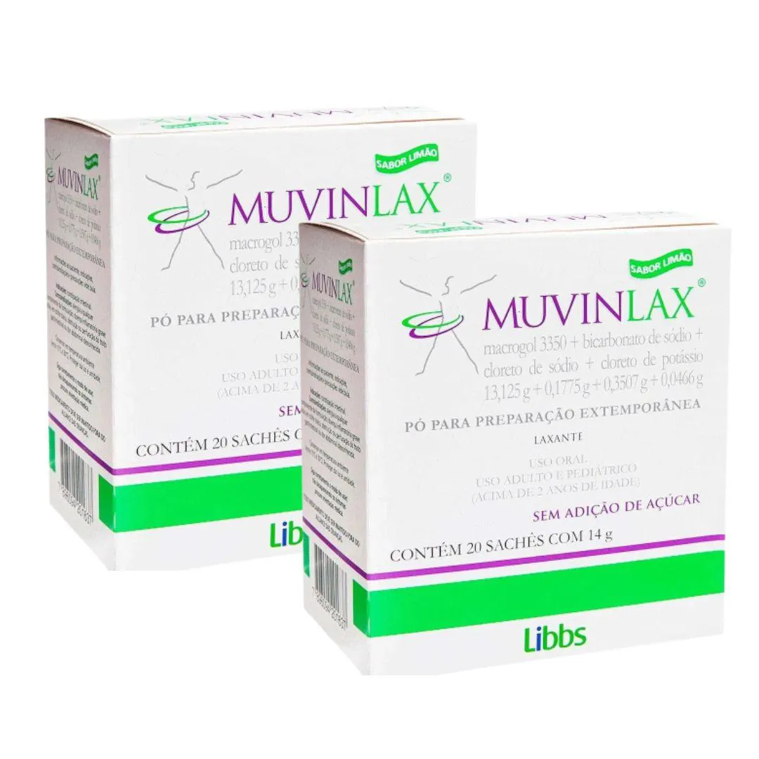 KIT MUVINLAX Pó 20 ENVELOPES DE 14G CADA - 2 UNIDADES