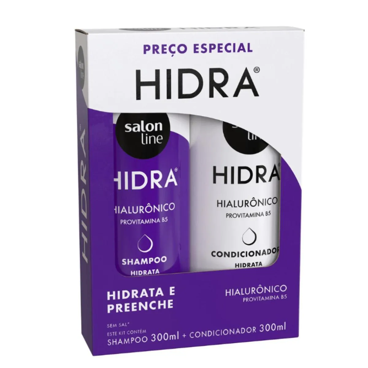 KIT SHAMPOO + CONDICIONADOR SALON LINE HIDRA HIDRATA E PRENCHE 300ML CADA