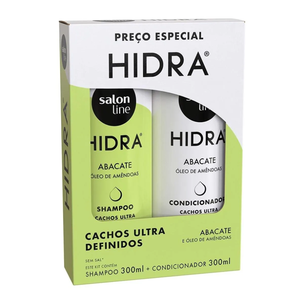 KIT SHAMPOO + CONDICIONADOR SALON LINE HIDRA CACHOS ULTA DEFINIDOS 300ML CADA