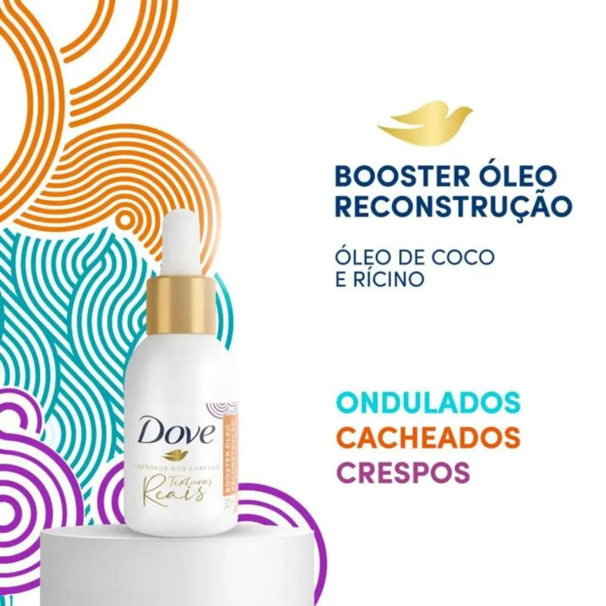 BOOSTER ÓLEO RECONSTRUçãO DOVE TEXTURAS REAIS 30ML