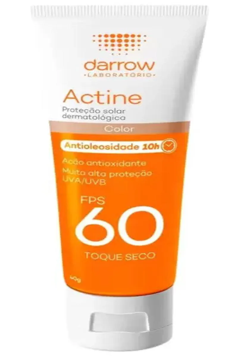 PROTETOR SOLAR FACIAL ACTINE COR UNIVERSAL FPS 60 COM 40G DARROW