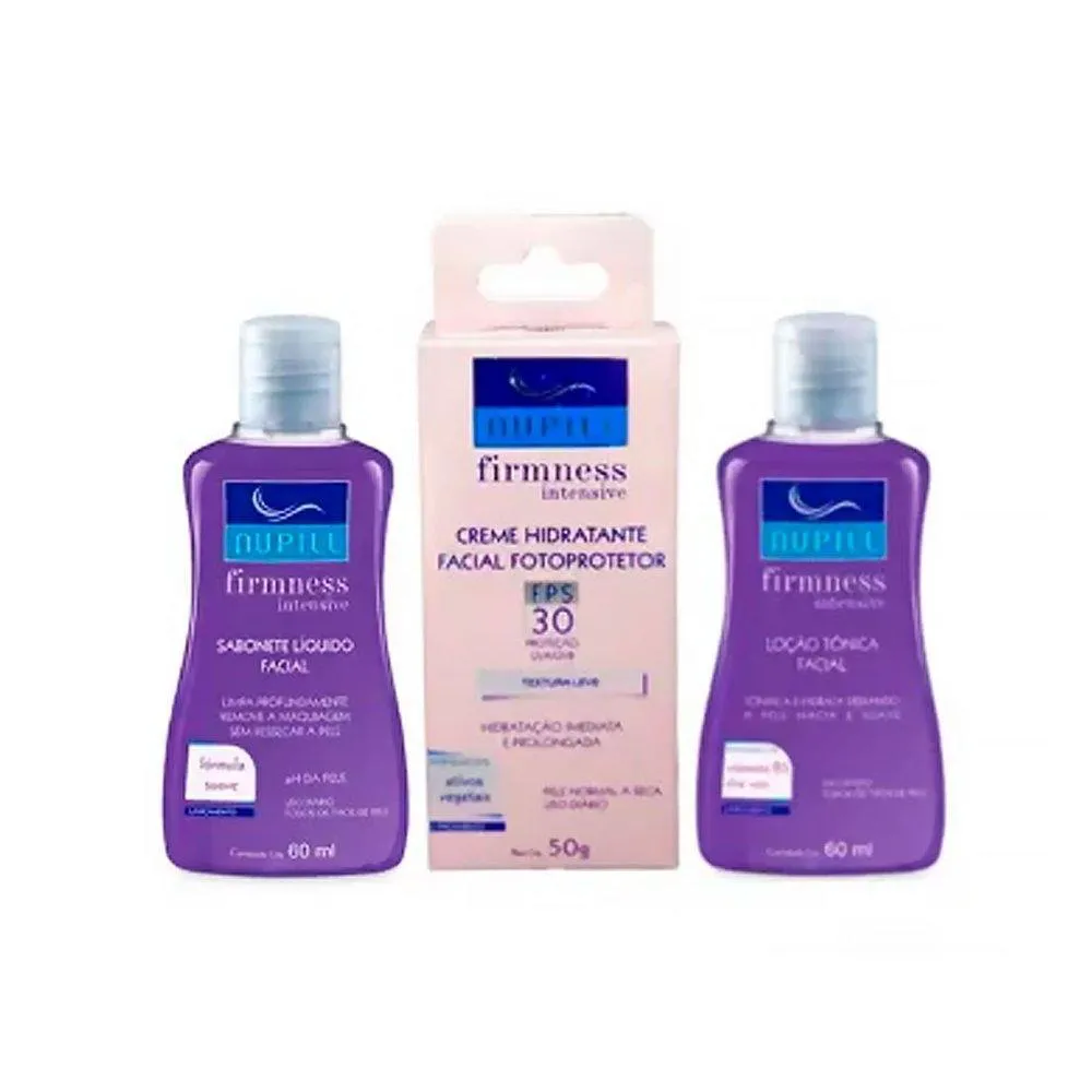 KIT FACIAL NUPILL FIRMNESS INTENSE SABONTE 60ML + LOçãO TôNICA 60ML + LIFITING INSTANTâNEO