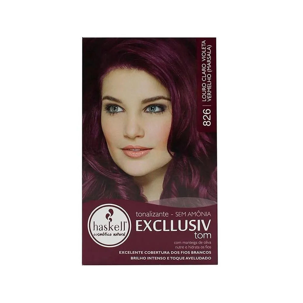 TONALIZANTE HASKELL EXCLLUSIV 826 LOURO CLARO VIOLETA VERMELHO (MARSALA)