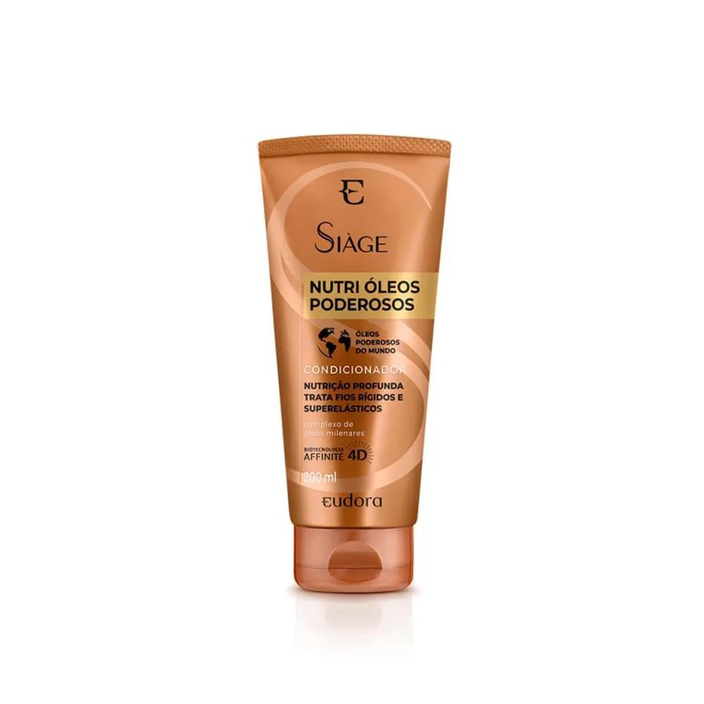 Condicionador Vegano Eudora Siàge Nutri Óleos Poderosos Nutrição Profunda 200ml