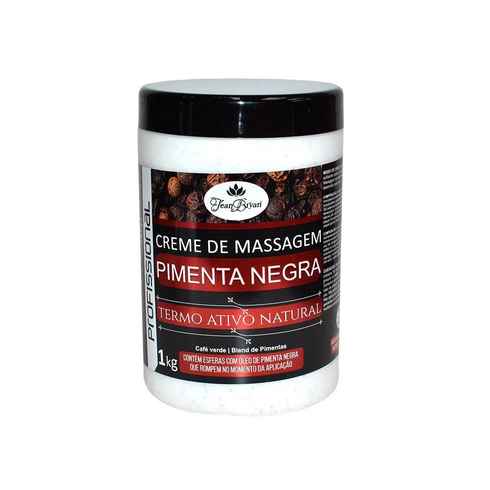 CREME DE MASSAGEM JEAN BRYAN PIMENTA NEGRA - 1KG
