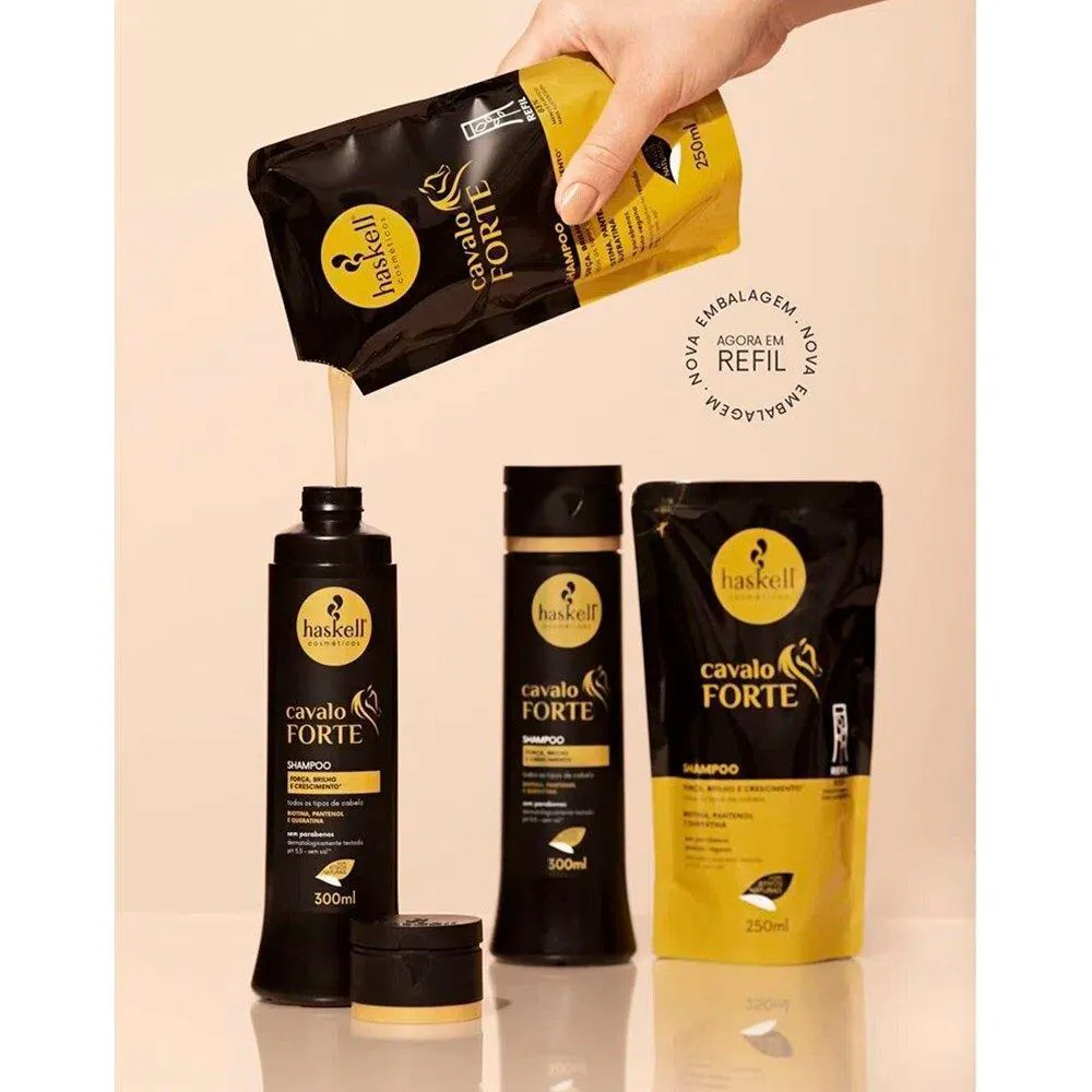Shampoo Vegano Anticaspa Haskell Cavalo Forte Fortalecimento 250ml