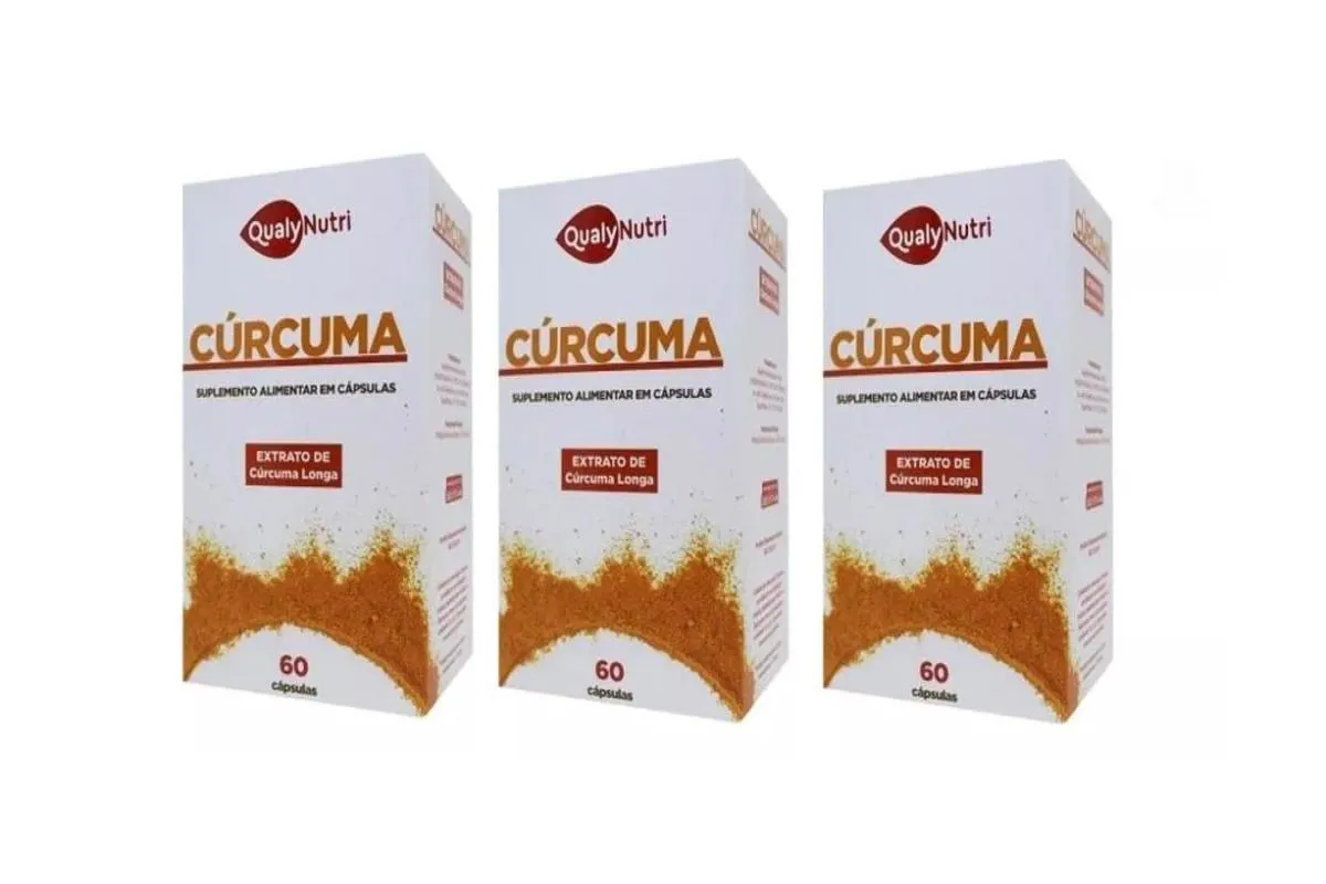 KIT C/3 CúRCUMA LONGA C/60 CáPSULAS - QUALY NUTRI
