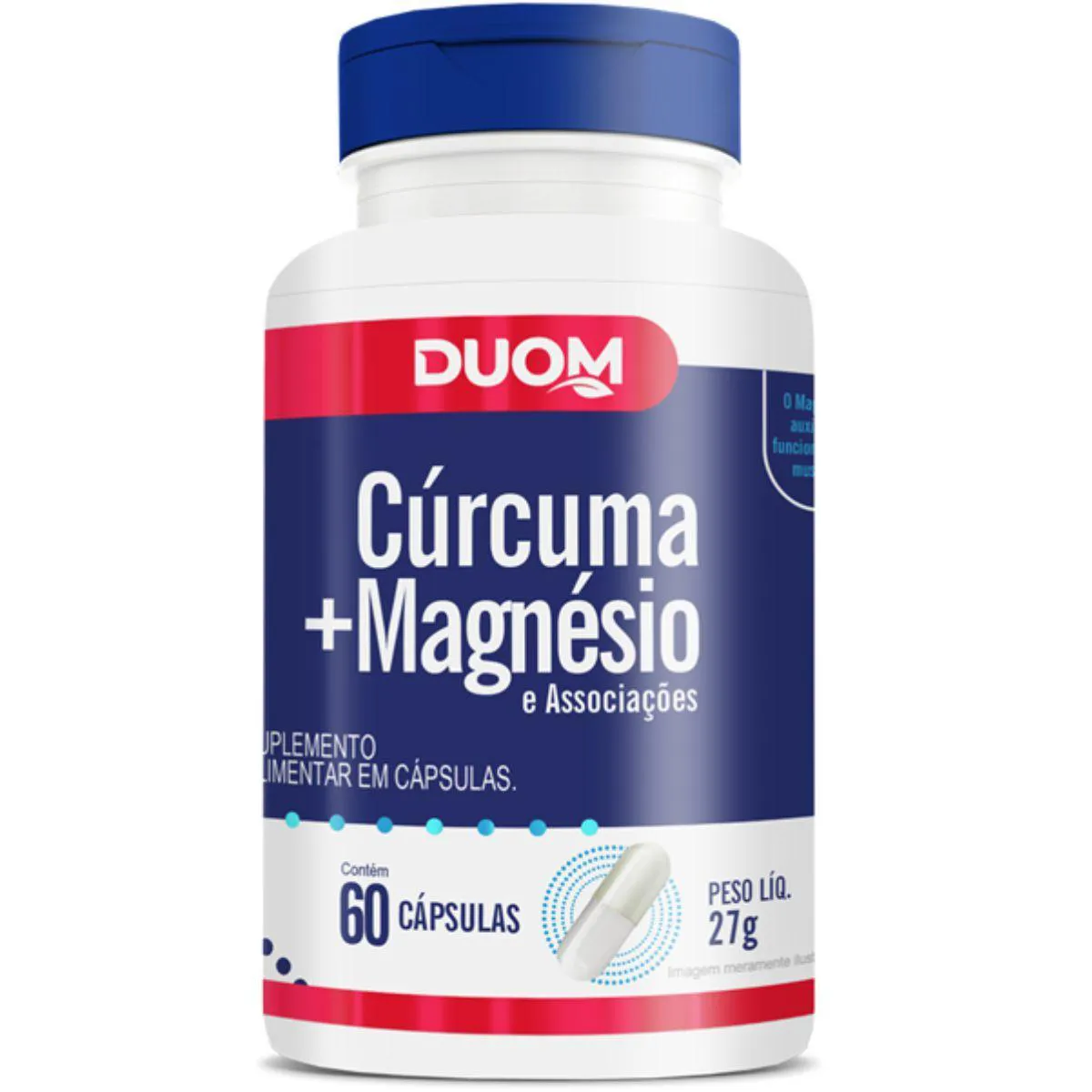 CúRCUMA + MAGNESIO E ASSOCIAçõES C/60 CáPSULAS - DUOM
