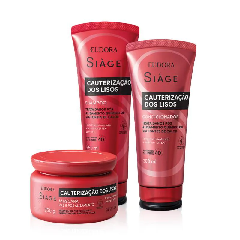 COMBO SIàGE CAUTERIZAçãO DOS LISOS: SHAMPOO 250ML + CONDICIONADOR 200ML + MáSCARA CAPILAR 250G