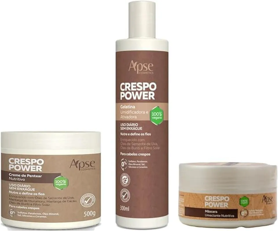 APSE CRESPO POWER GELATINA E CREME DE PENTEAR E MáSCARA