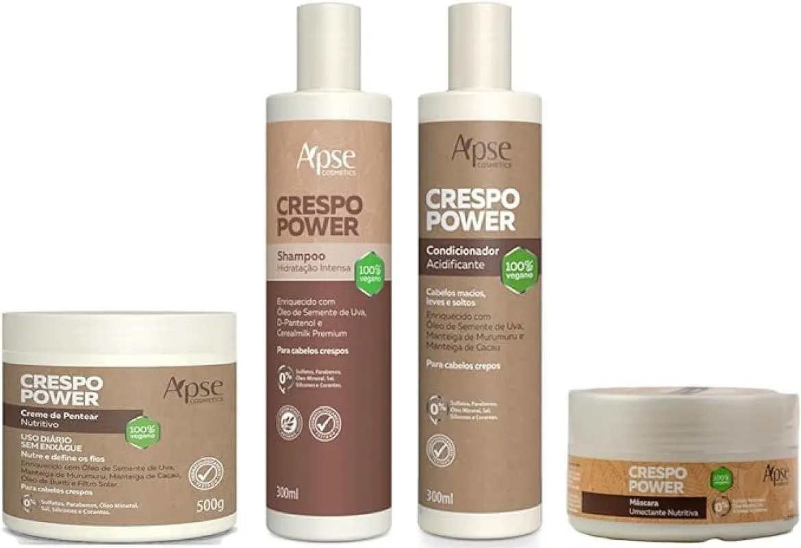 APSE CRESPO POWER SHAMP E CONDIC E MáSC E CREME DE PENTEAR