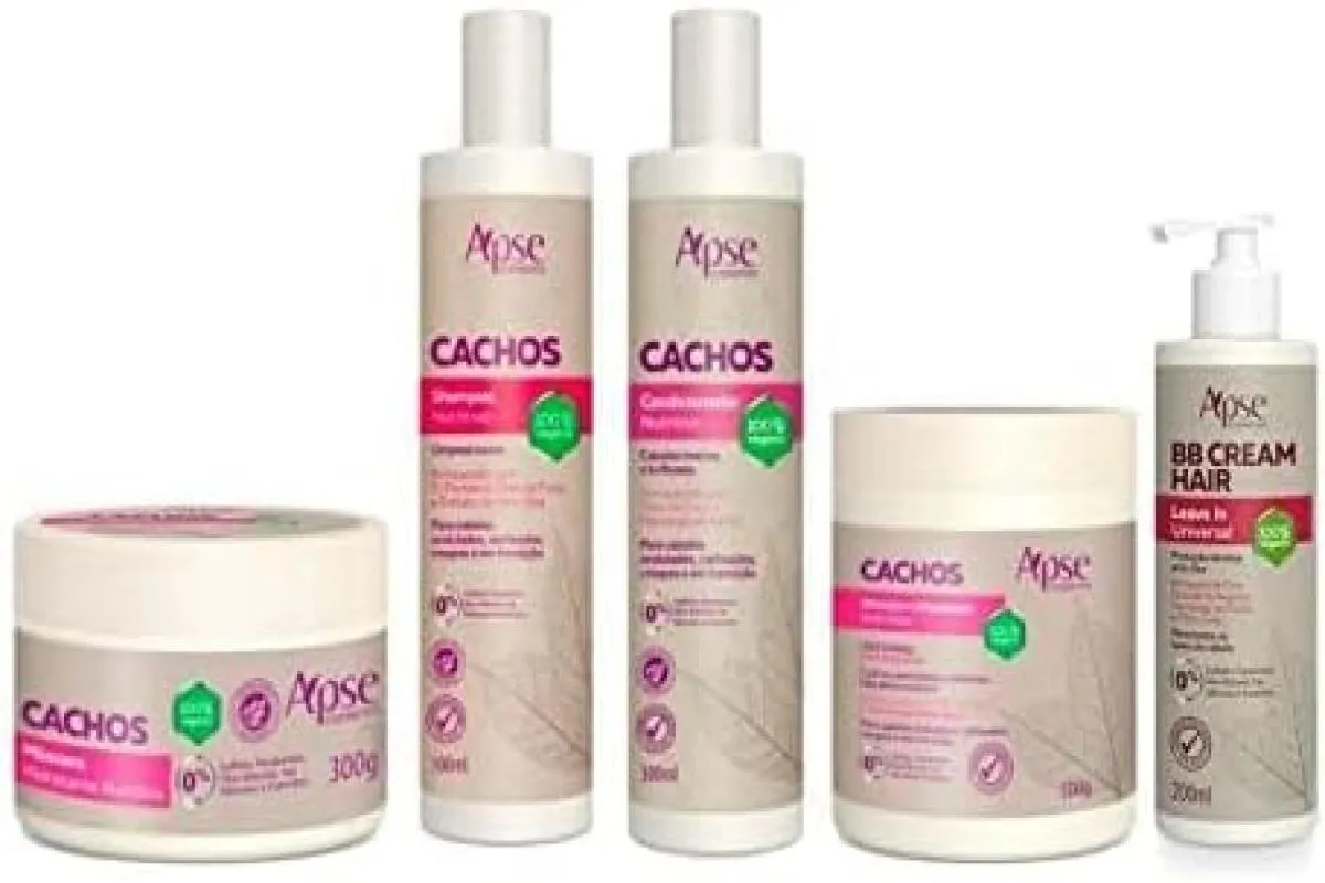 APSE CACHOS SHAMPOO E CONDICIONADOR E MáSCARA E ATIVADOR + BB CREAM