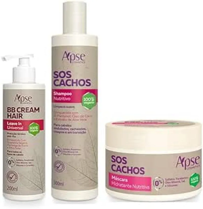 APSE CACHOS SHAMPOO E MáSCARA + BB CREAM