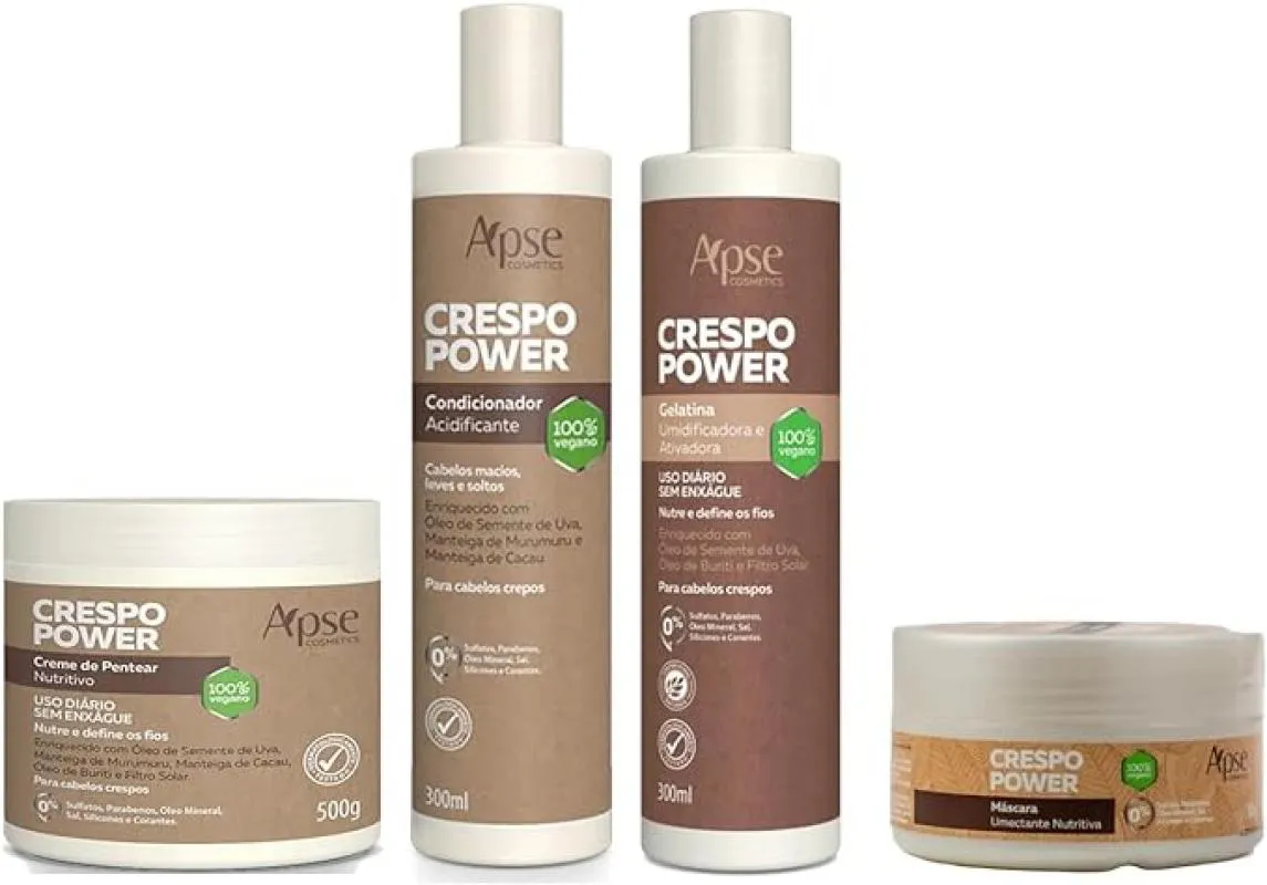 APSE CRESPO POWER GELATINA E CONDICIONADOR E MáSCARA E CREME DE PENTEAR