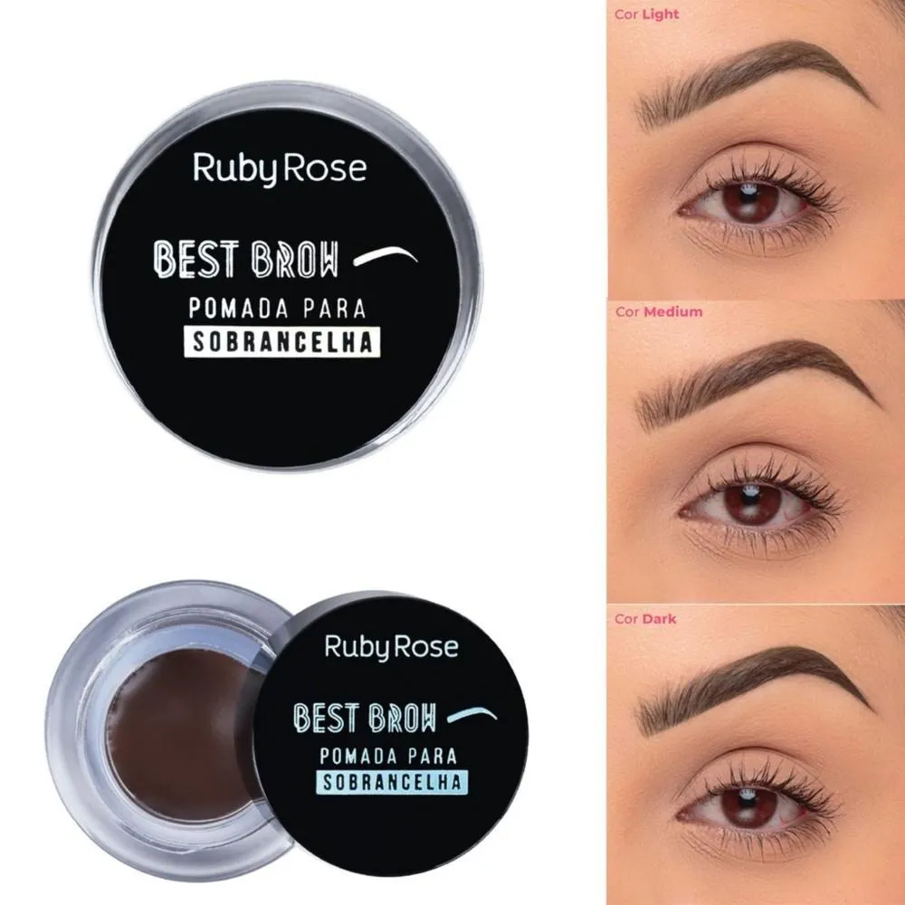 RUBY ROSE HB8400 BEST BROWN POMADA PARA SOBRANCELHA 3,3G Light