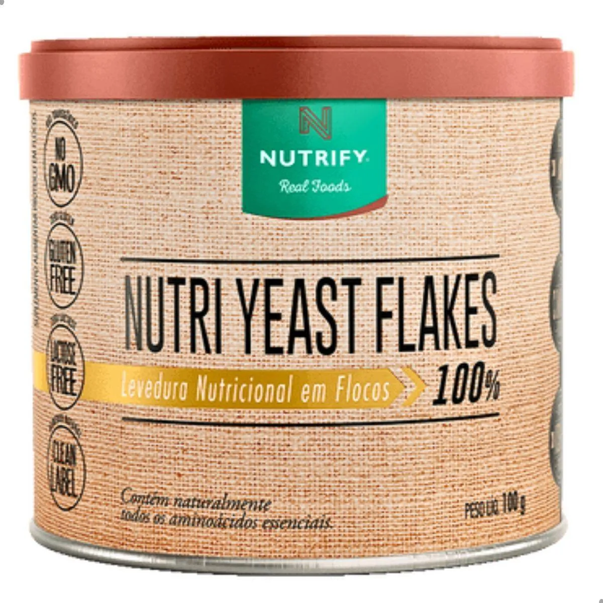NUTRI YEAST FLAKES 100% LEVEDURA EM FLOCOS 100G NUTRIFY Neutro