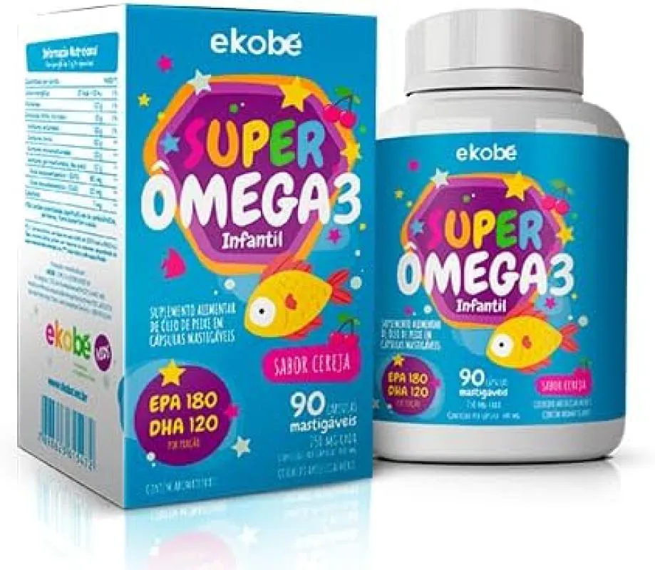 Ômega 3 Infantil Super Ômega 3 Ekobé Cereja 90 cápsulas
