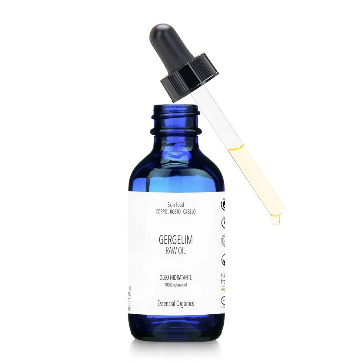 ÓLEO VEGETAL RAW CARREADOR DE MASSAGEM E BANHO GERGELIM 100% 50ML