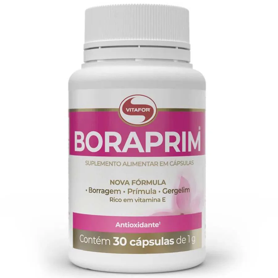 BORAPRIM 30 CáPSULAS ÓLEO DE BORRAGEM PRIMULA E GERGELIM - VITAFOR