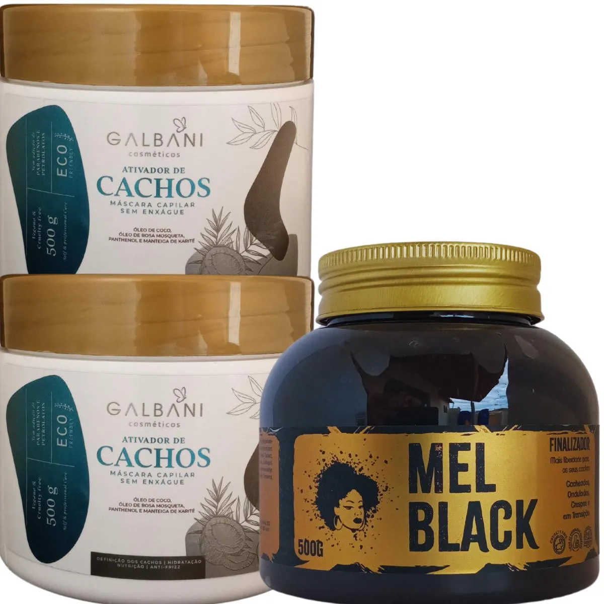 FINALIZADOR DE CACHOS 500G + 02 ATIVADOR DE CACHOS 500G