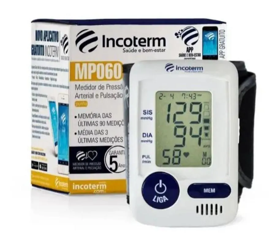 Aparelho de Pressão Digital Pulso Automático Mp060