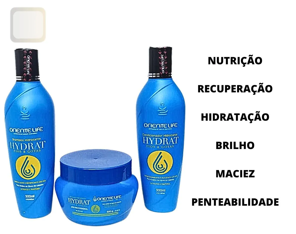 KIT HIDRATAçãO FIOS E GOTAS ORIENTE LIFE PROFISSIONAL