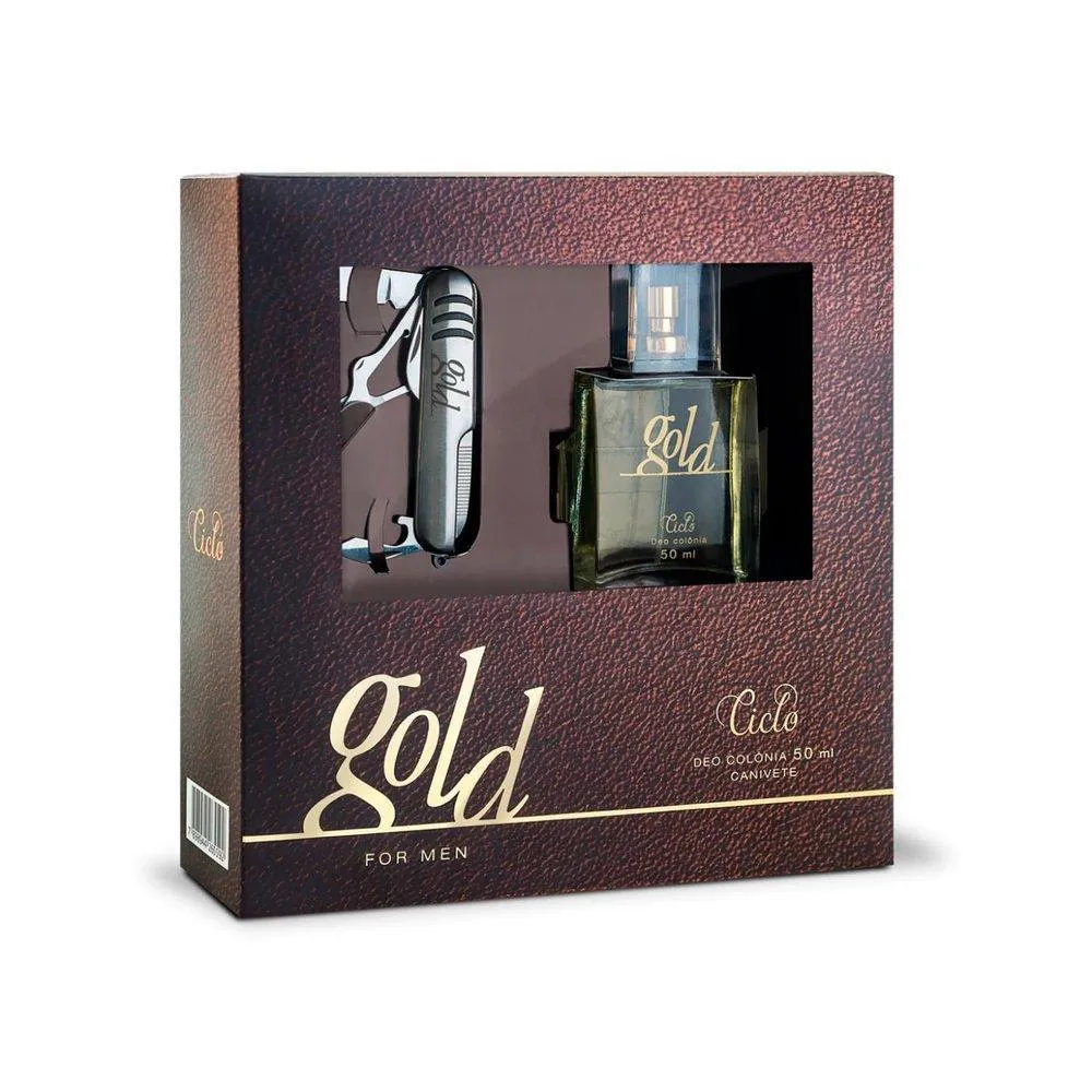 Kit Gold Ciclo Masculino Deo Colônia 50ml + Canivete 