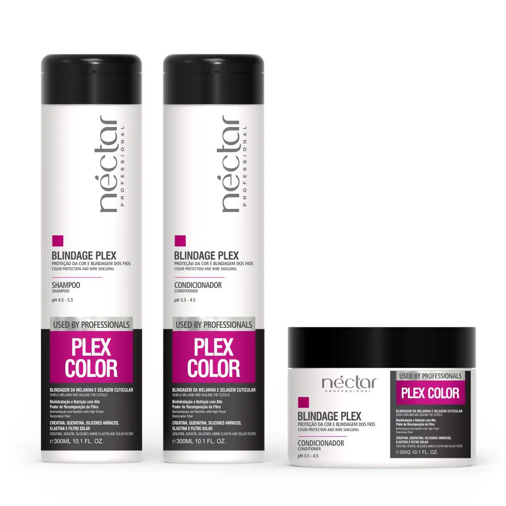KIT NéCTAR PROFESSIONAL HOME CARE BLINDAGE PLEX SHAMPOO CONDICIONADOR E MáSCARA