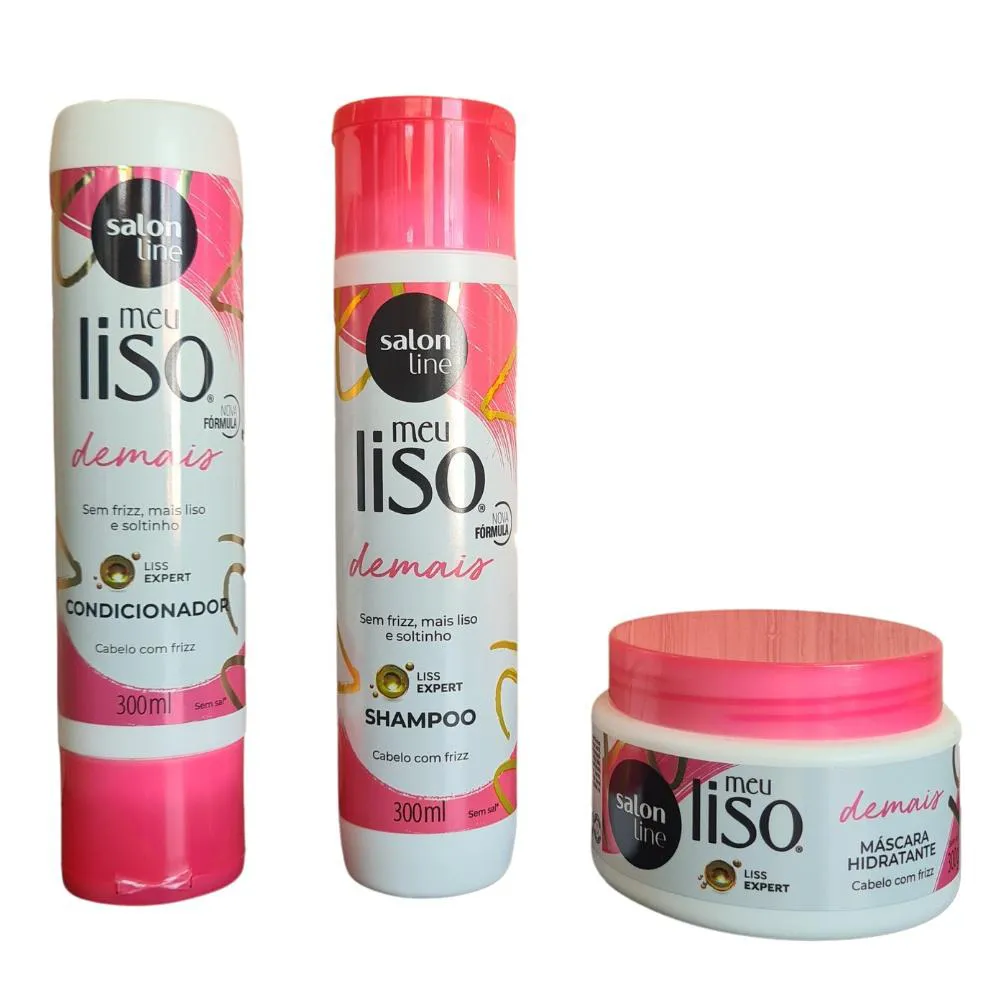 KIT SALON MEU LISO DE MAIS SHAMPOO+CONDICIONADOR+MáSCARA