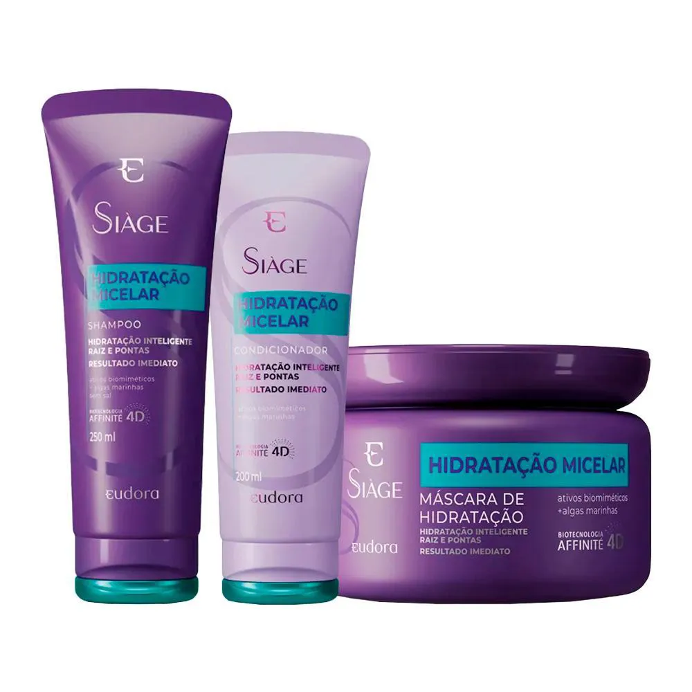 KIT EUDORA SIáGE HIDRATAçãO MICELAR - 3 PRODUTOS