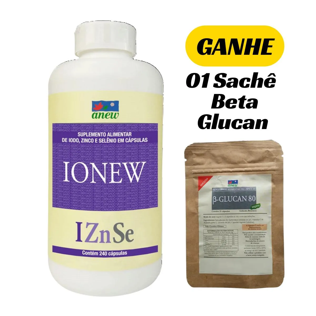 IONEW ANEW 240 CAPS + 01 SACHê BETA GLUCAN ANEW