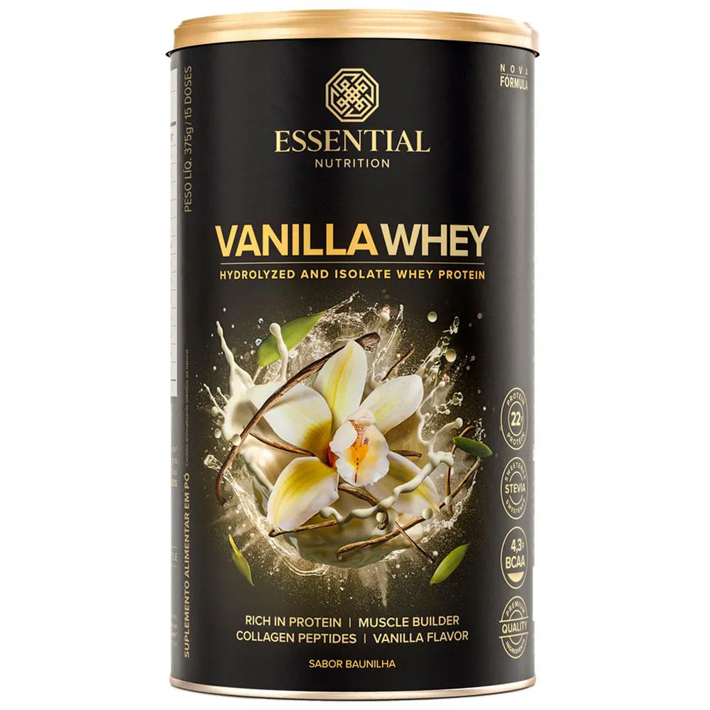 Whey Protein Essential Nutrition Hidrolisado e Isolado Vanilla 375g