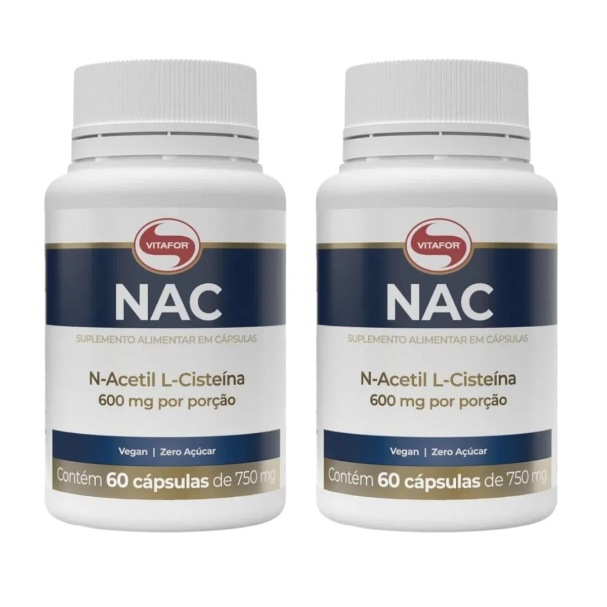KIT 2 NAC N- ACETIL L-CISTEíNA VEGANO ORIGINAL 60CAP VITAFOR