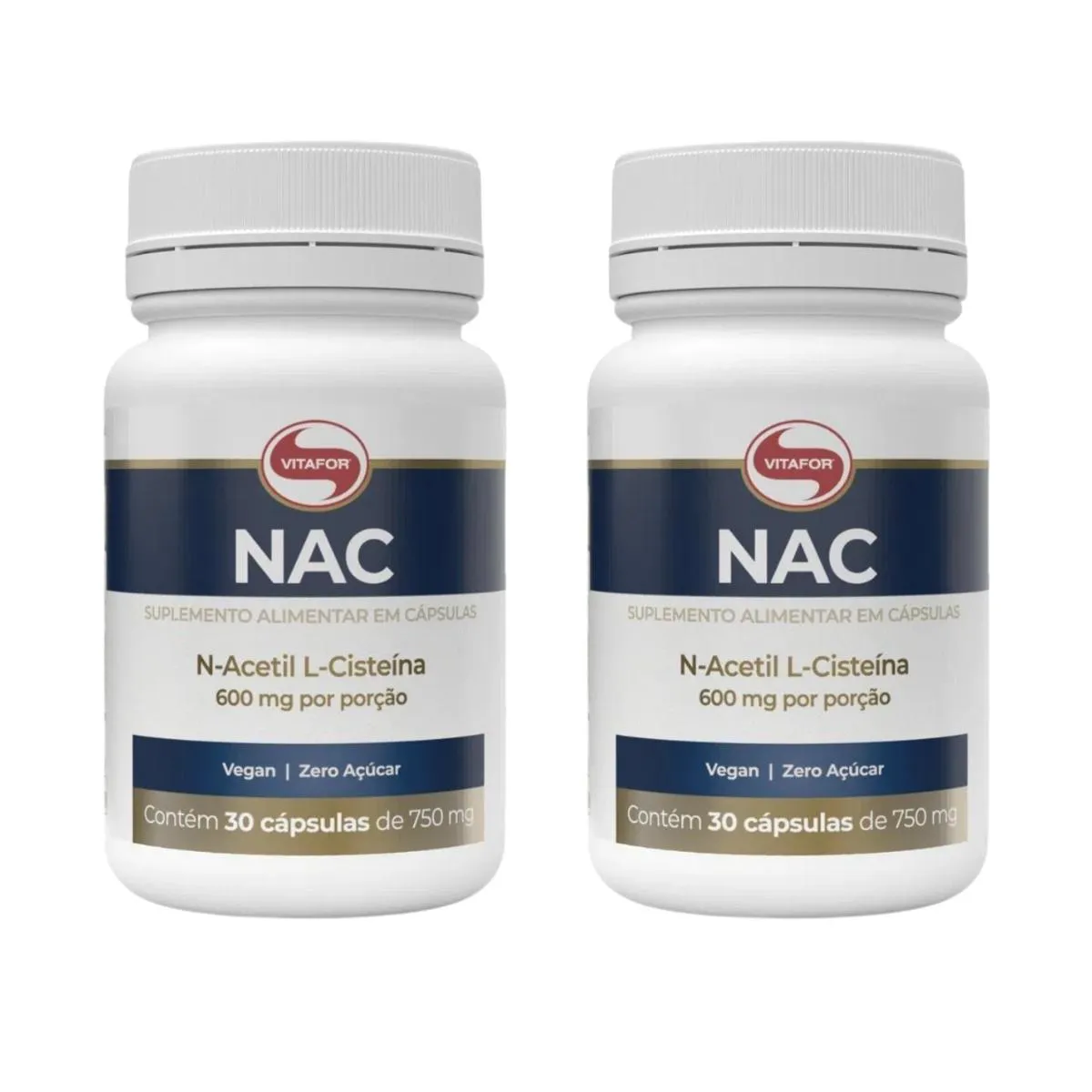 KIT 2 NAC N- ACETIL L-CISTEíNA VEGANO ORIGINAL 30CAP VITAFOR