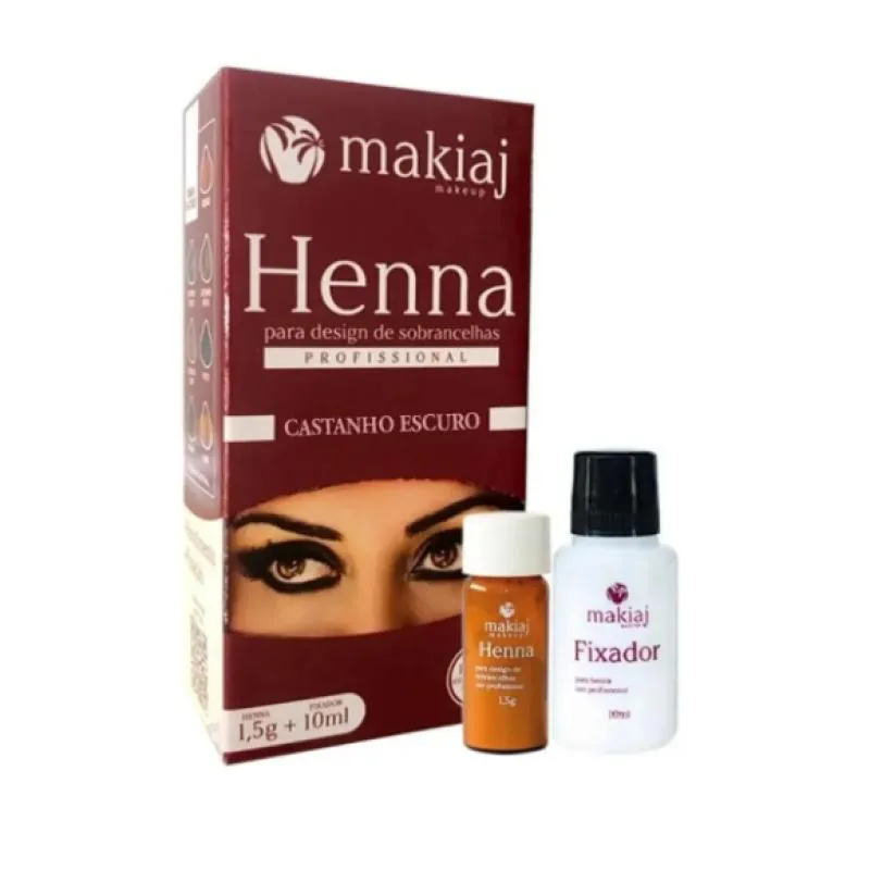 HENNA PARA SOBRANCELHA CASTANHO ESCURO MAKIAJ 1,5G