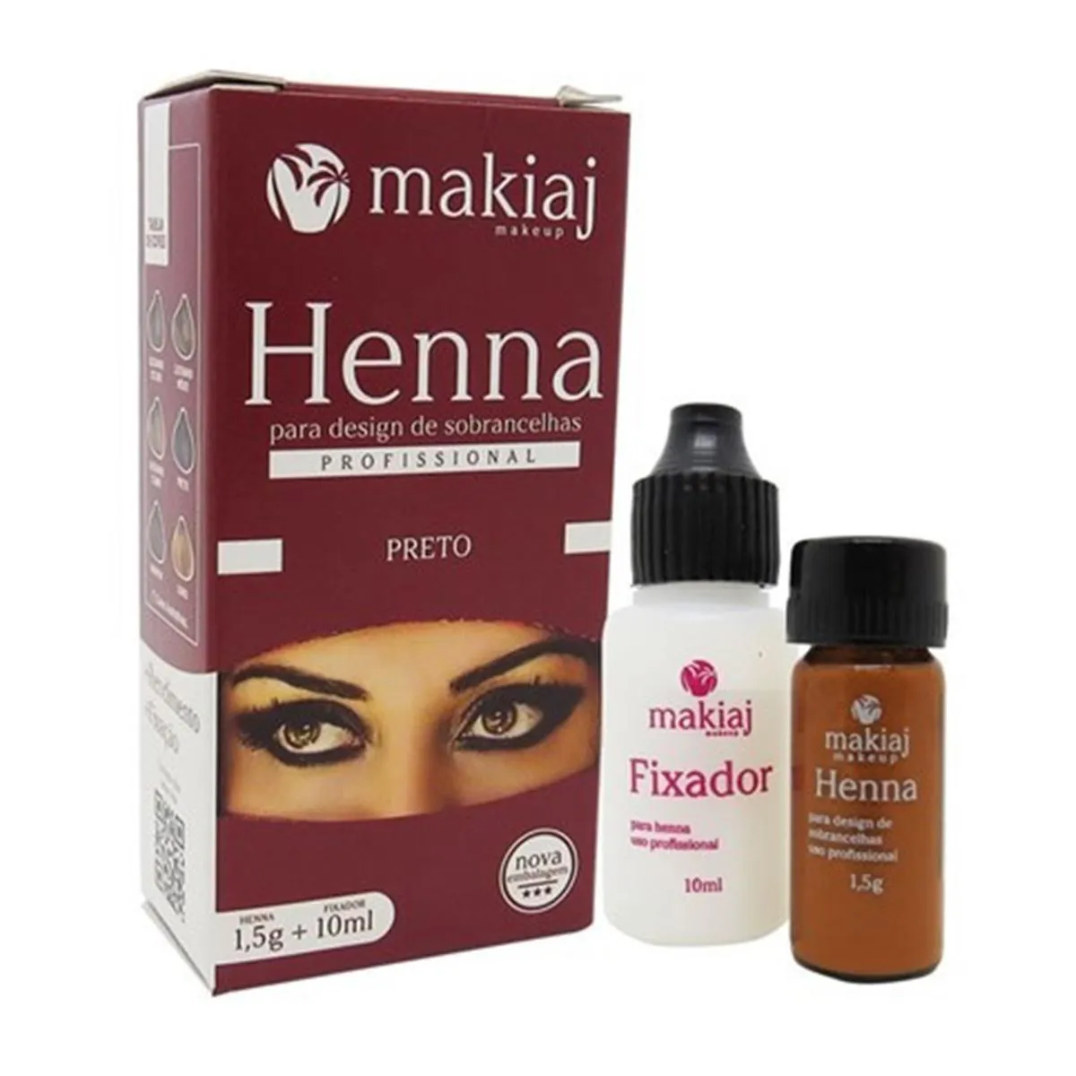HENNA PARA SOBRANCELHA PRETO MAKIAJ 1,5G