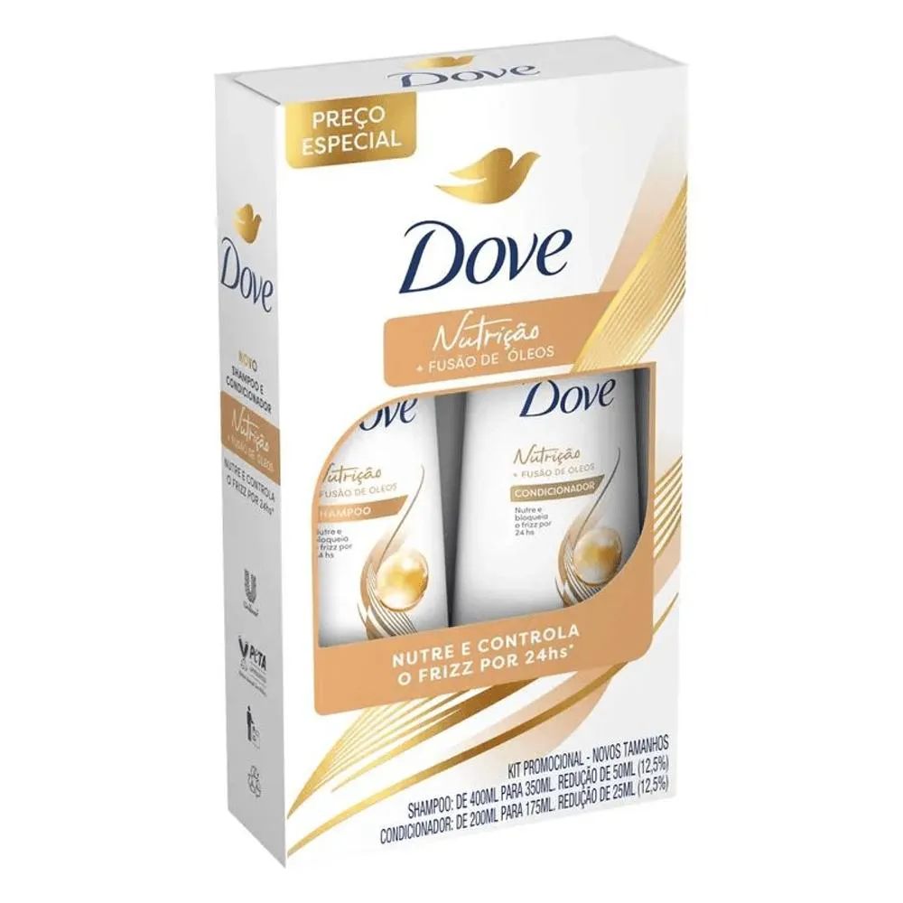 KIT DOVE NUTRIçãO FUSãO DE ÓLEOS SHAMPOO 350ML + CONDICIONADOR 175ML