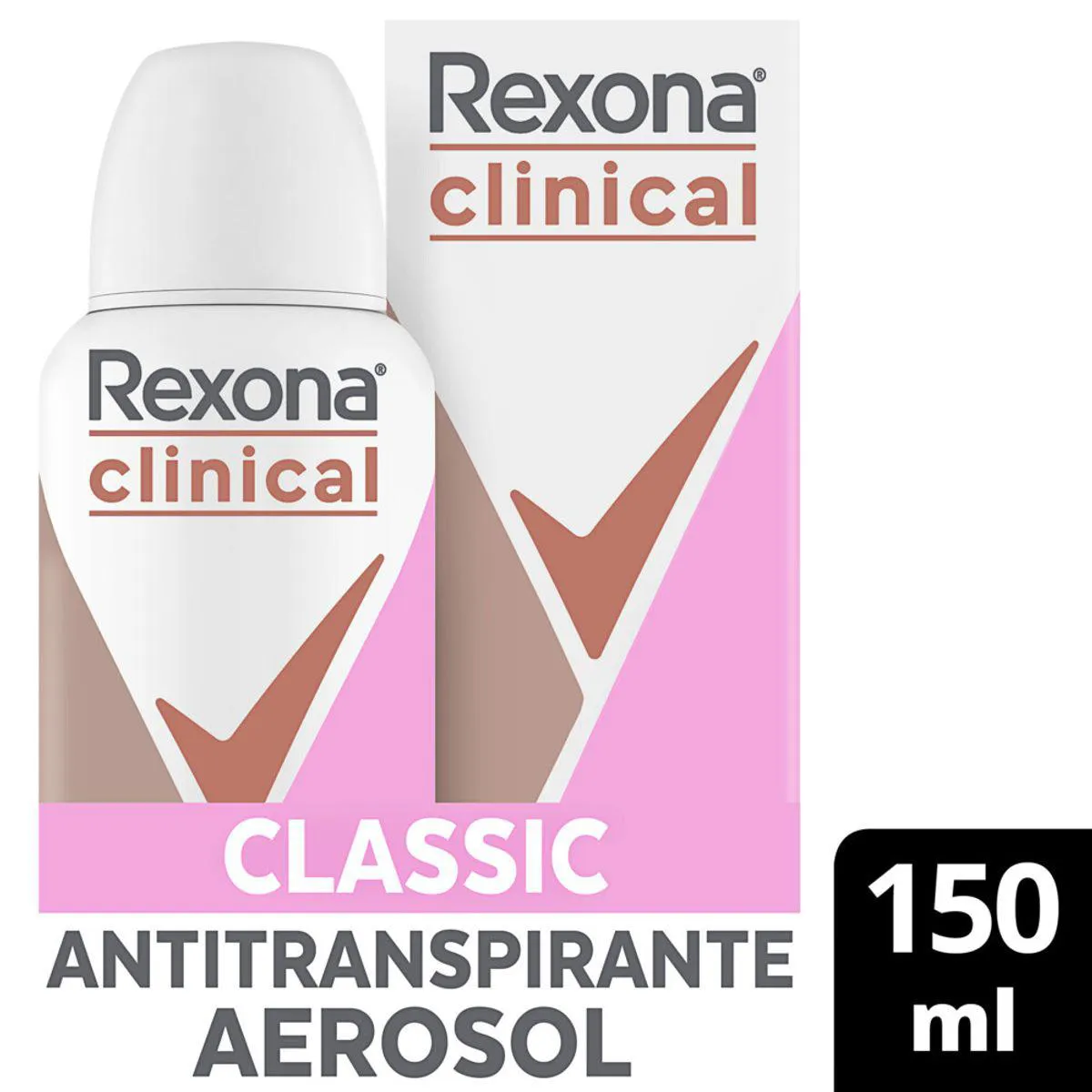 Desodorante Antitranspirante Aerosol Rexona Clinical Classic Feminino 96h 150ml