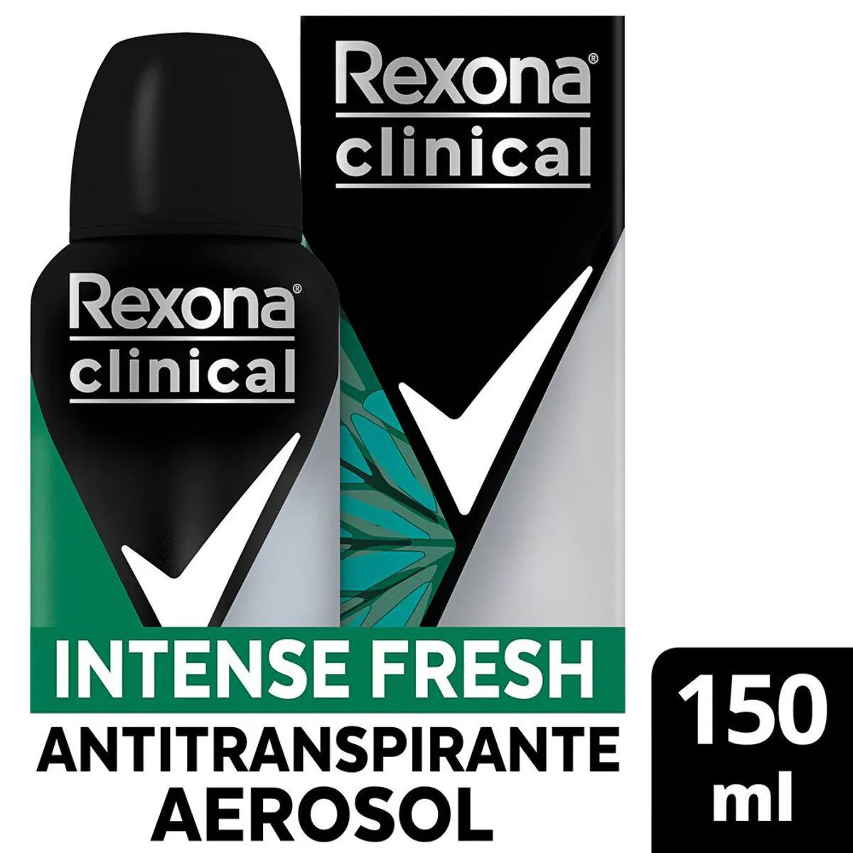 Desodorante Antitranspirante Aerosol Rexona Clinical Intense Fresh Masculino 96h 150ml