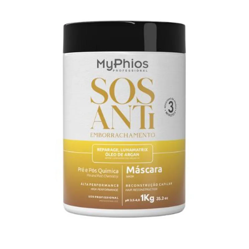 MáSCARA RECONSTRUTORA SOS ANTIEMBORRACHAMENTO MYPHIOS 1KG