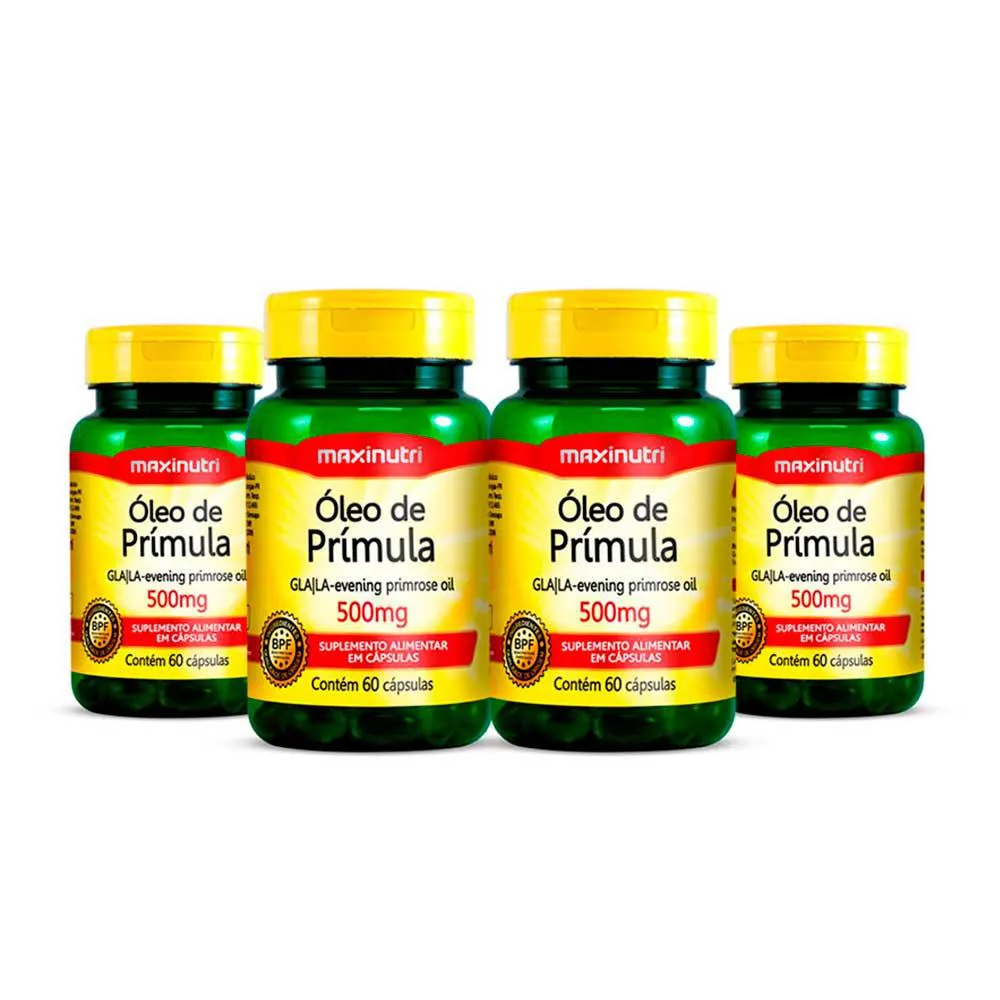 KIT 4 ÓLEO DE PRíMULA ÔMEGA 6 + ÁCIDO GAMA LINOLêNICO 60 CáPSULAS MAXINUTRI