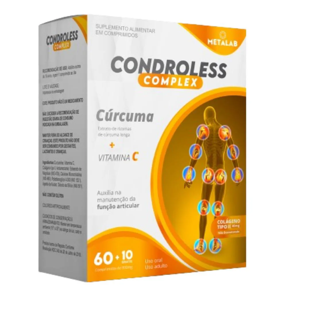 CONDROLESS COMPLEX CURCUMA E COLÁGENO TIPO 2 60 COMPRIMIDOS