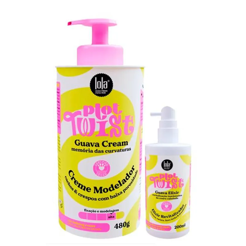 KIT PLOT TWIST MISTURINHA GUAVA MODELADOR CREAM + ELIXIR REVITALIZADOR 2 Itens
