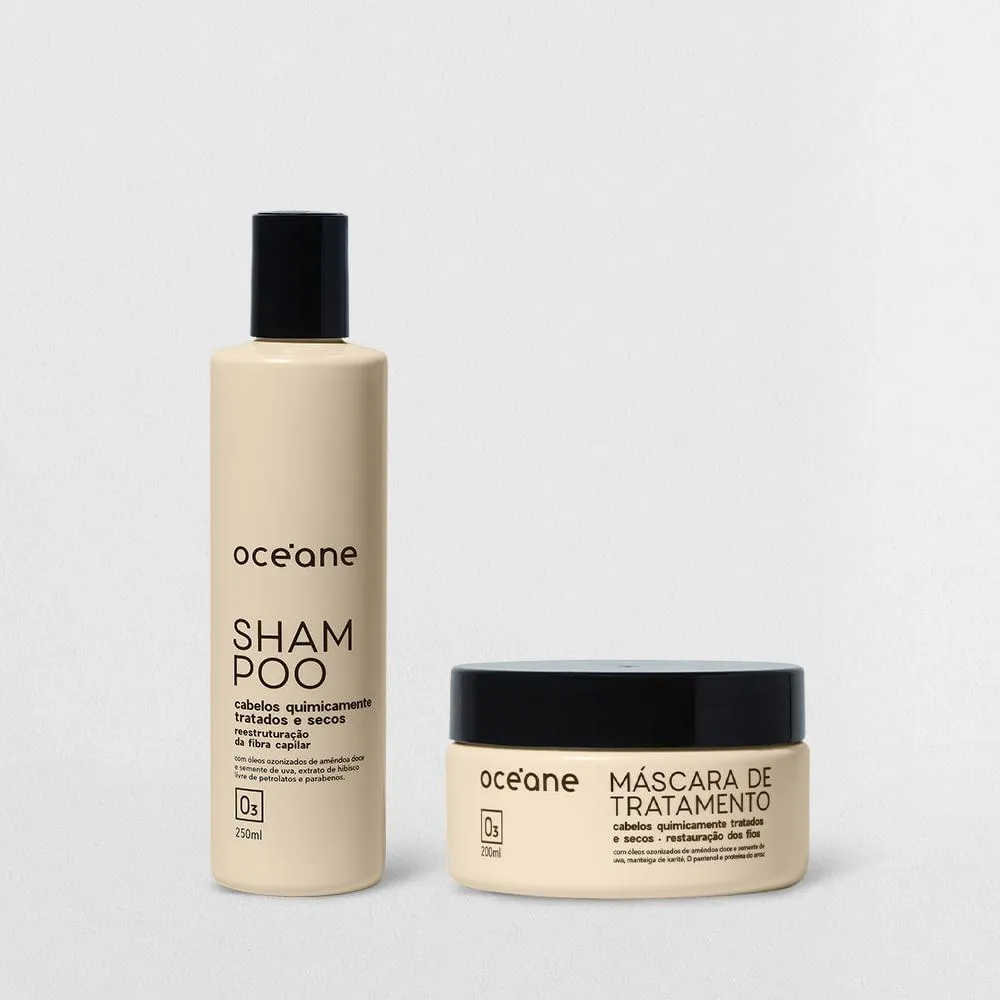 KIT MáSCARA DE TRATAMENTO + SHAMPOO PARA CABELOS QUIMICAMENTE TRATADOS (2 PRODUTOS)