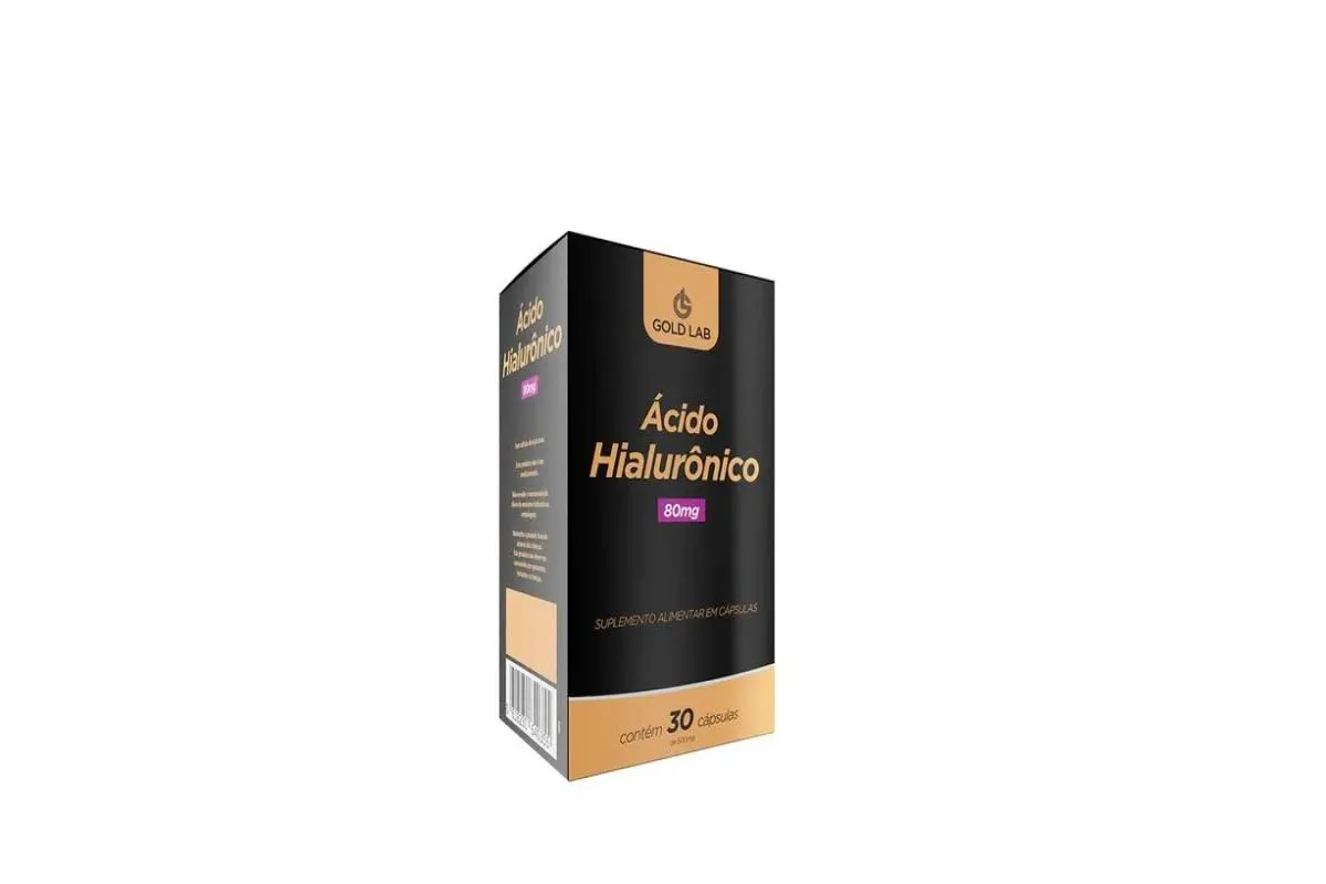 ÁCIDO HIALURôNICO 80MG C/30 CáPSULAS - GOLD LAB