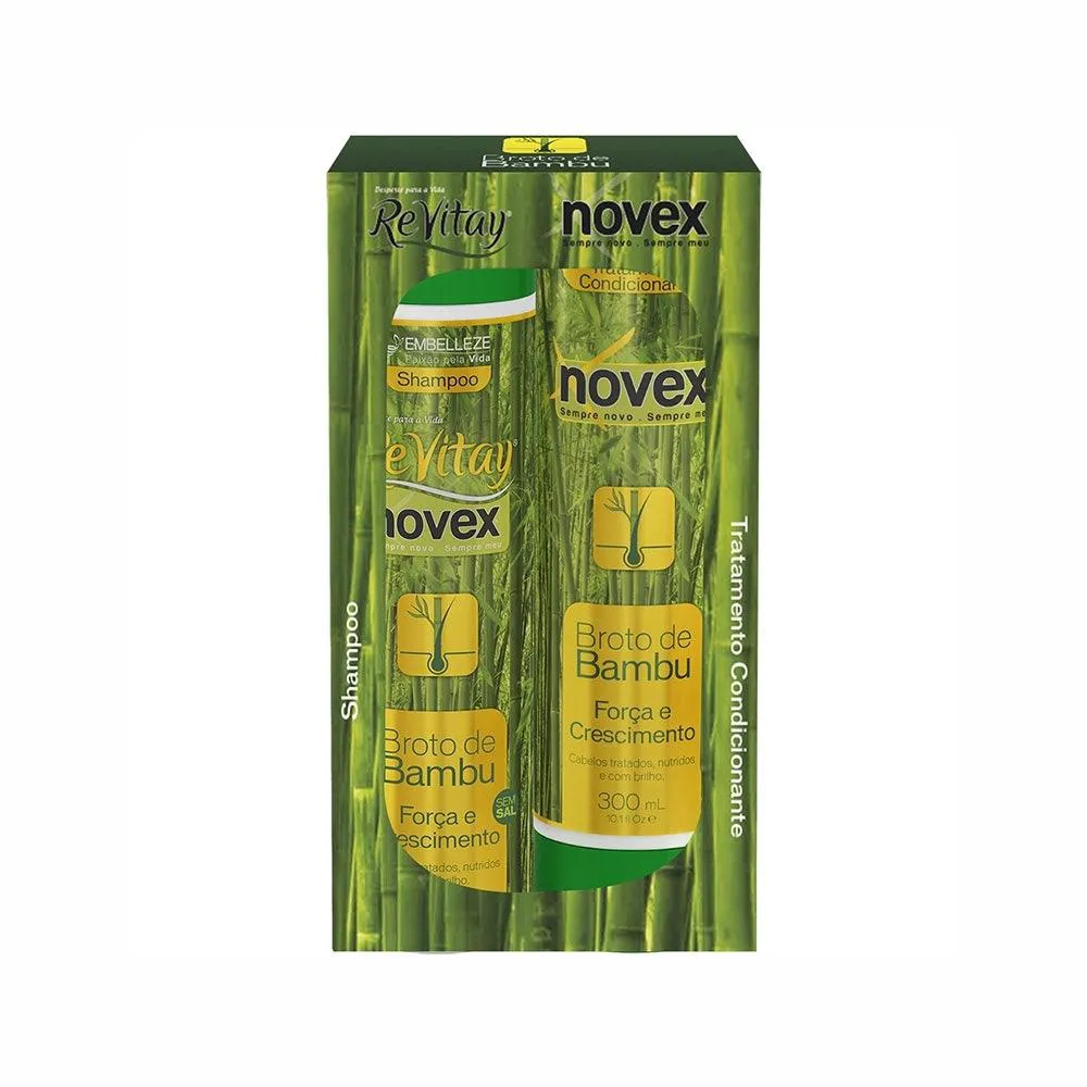 KIT SHAMPOO + CONDICIONADOR NOVEX REVITAY BROTO DE BAMBU